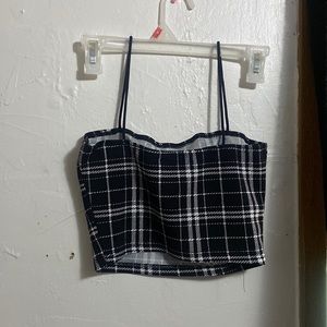 black and white shein crop top